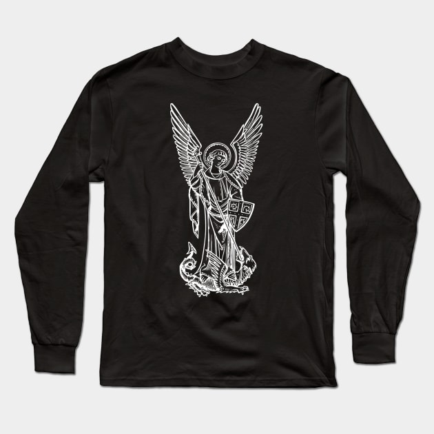 Saint Michael Long Sleeve T-Shirt by la chataigne qui vole ⭐⭐⭐⭐⭐